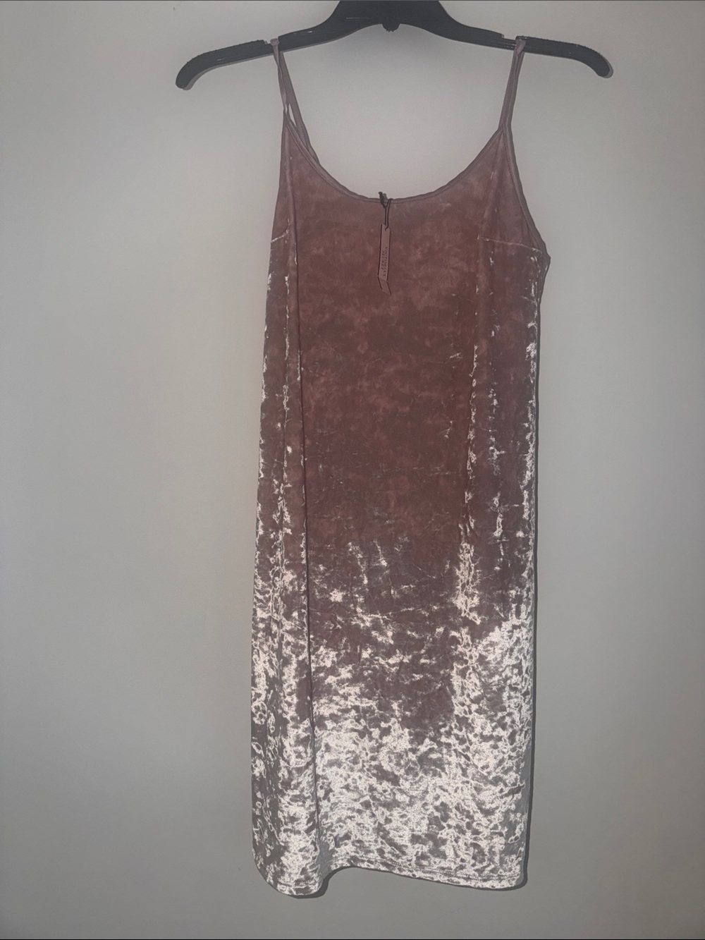 Victoria's Secret Crushed Velvet Midi Slip Dress in Mauve
